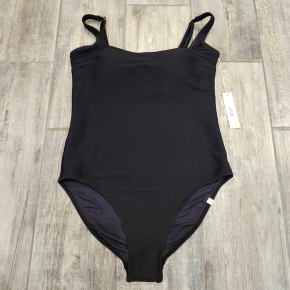 Summersalt The RippleRib Square Neck One-Piece Swimsuit Women’s 10 NEW Black - Picture 3 of 13
